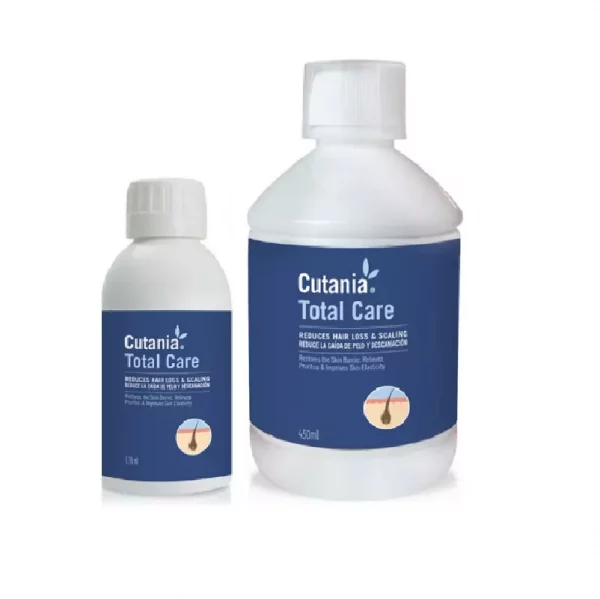 CUTANIA® Total Care-Suplemento Dermatológico de Alta Potencia Diseñado para Fortalecer las Estructuras Cutáneas. Fórmula completa con Biotina, Zinc, L-Cisteína, Omega 3 y 6 y Vitaminas