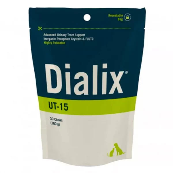 DIALIX® UT-15 Suplemento para Ayudar a Disminuir el pH Urinario, Aumentar el Volumen de la Orina y Reducir la Concentración de Sustancias en Suspensión Urología,Nefrología